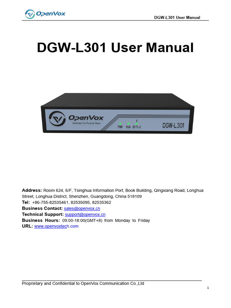 DGW_L301_User_Manual | PDF | Session Initiation Protocol | Network ...