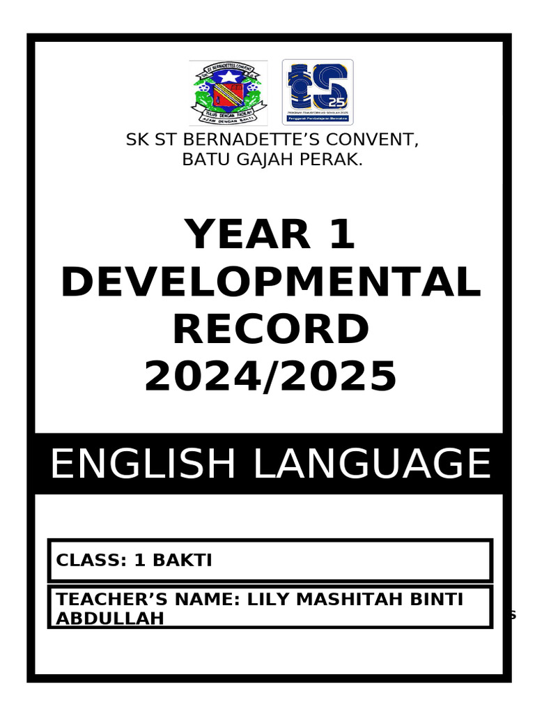 Year 1 Development Record | PDF | Literacy | Phonics
