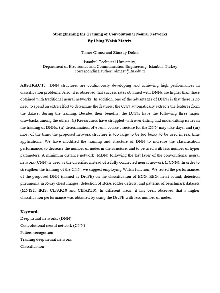 Strengthening the Training of Convolutional Neural Networks | PDF ...