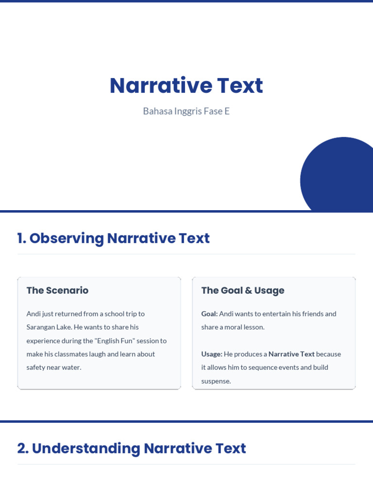 Narrative Text Presentation | PDF | Grammatical Tense | Narrative
