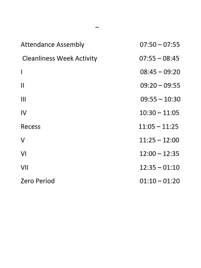 Bell Timings | PDF