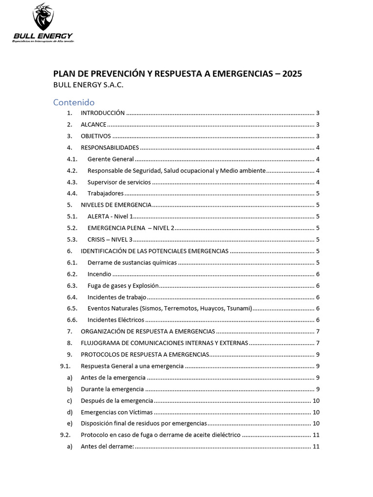 Plan de Prevención y Respuesta a Emergencias | PDF | Reanimación ...