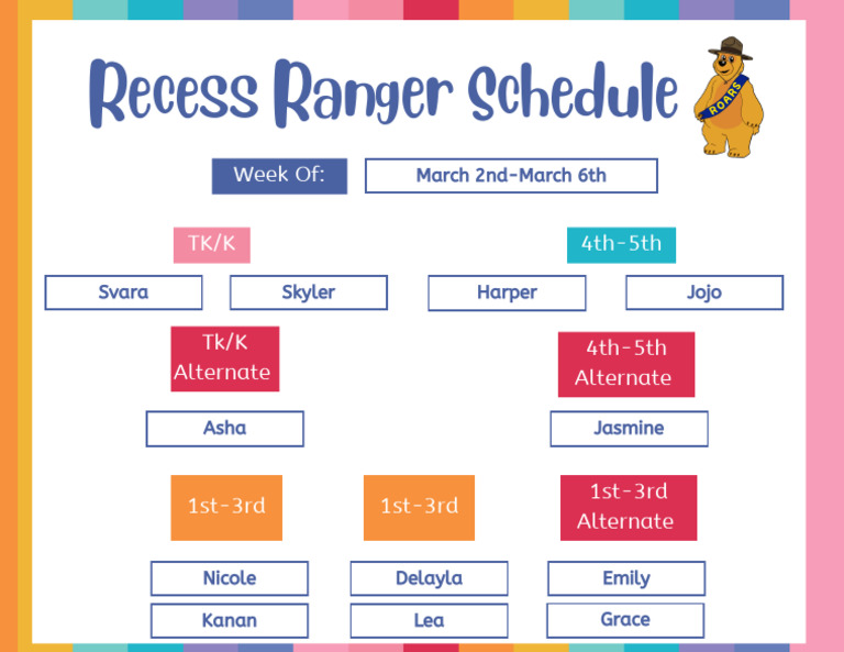 Recess Ranger Schedule (4) | PDF