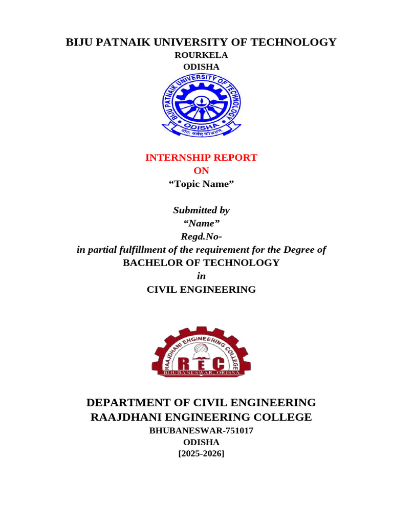 Internship Report Format (1) | PDF