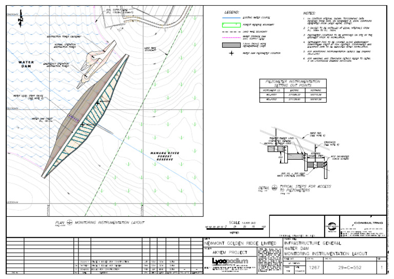 1267 29 C 552Rev1 Water Dam Monitoring Instrumentation Layout | PDF
