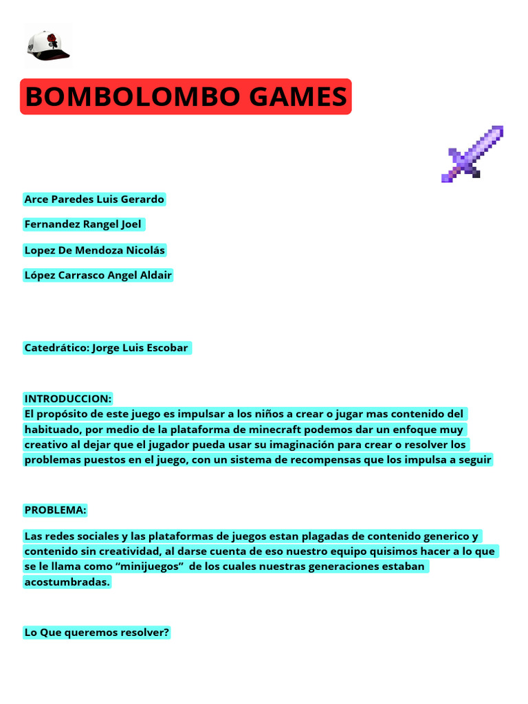 BOMBOLOMBO GAMES.pdf | PDF | Creatividad | Aprendizaje