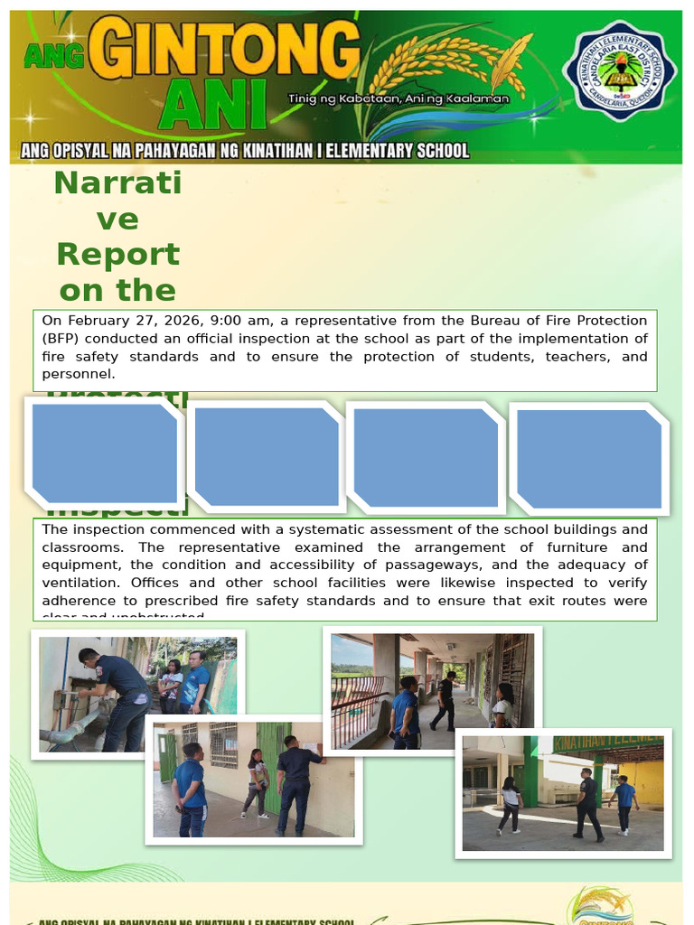 Narrative Report BFP | PDF | Safety | Fire Safety