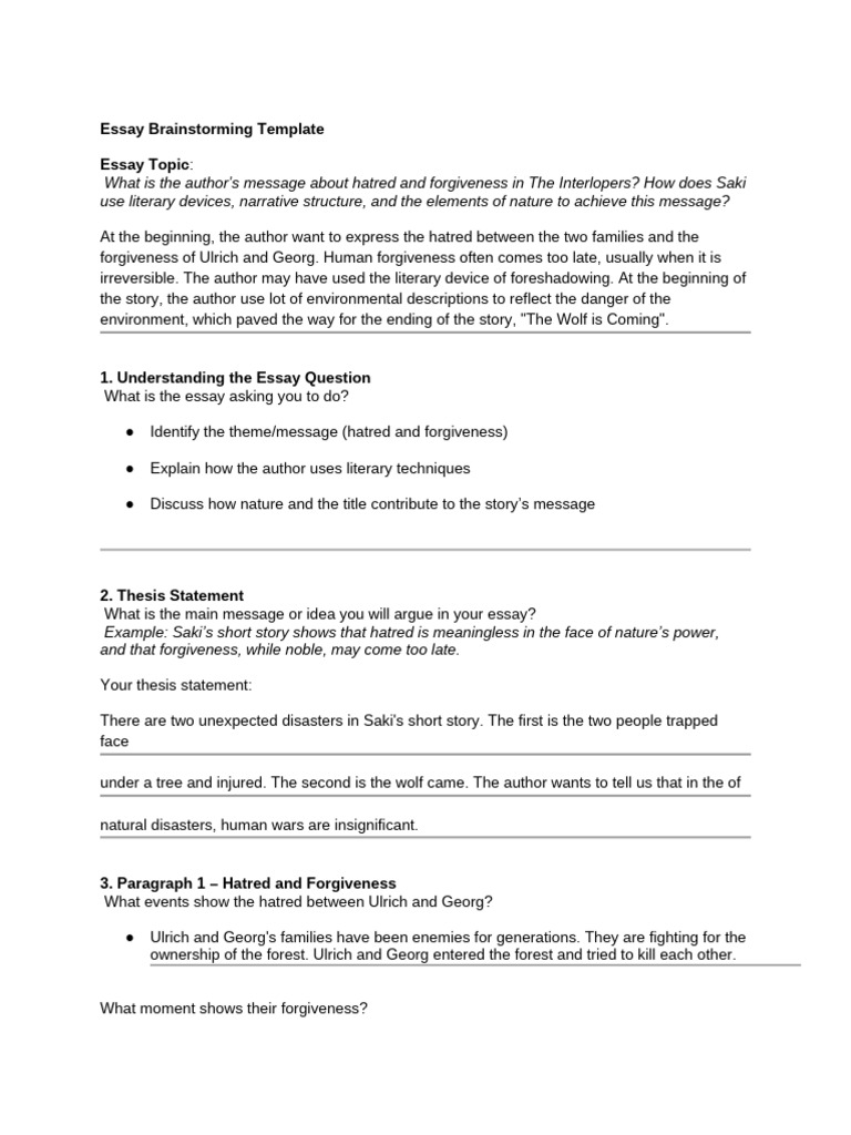 The Interlopers - Literary Analysis Essay Outline (2) | PDF | Essays
