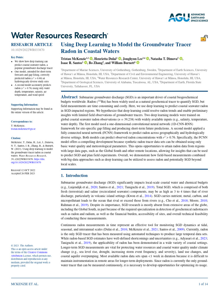 Using Deep Learning To Model The Groundwater Trace | PDF | Groundwater ...