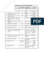 Material Specification of Variour Plumbing Pipes