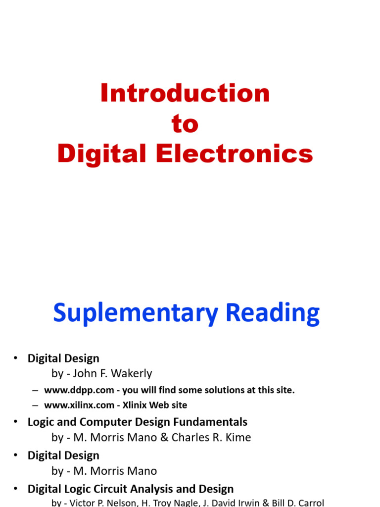 Introduction to Digital Electronics | PDF | Logic Gate | Integrated Circuit