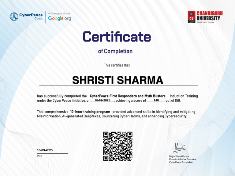 SHRISTI Certificate | PDF