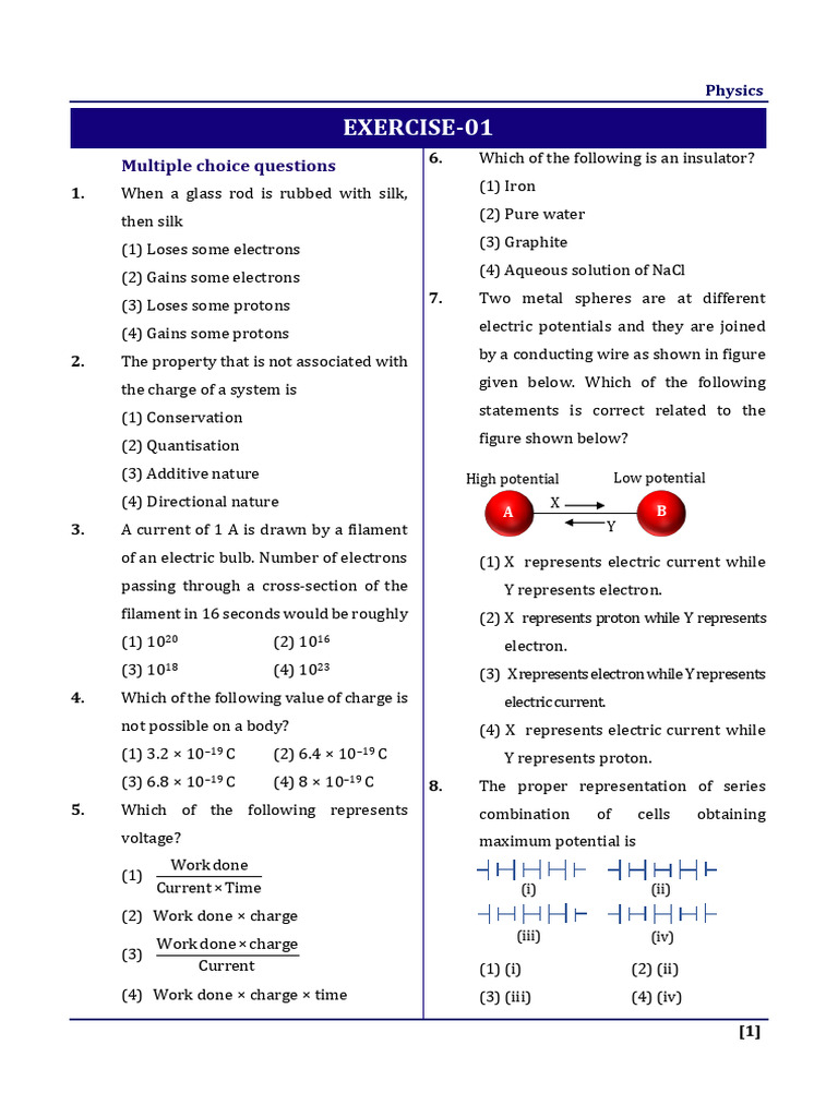 Exercise Solutions Electricity | PDF | Electrical Resistance And ...