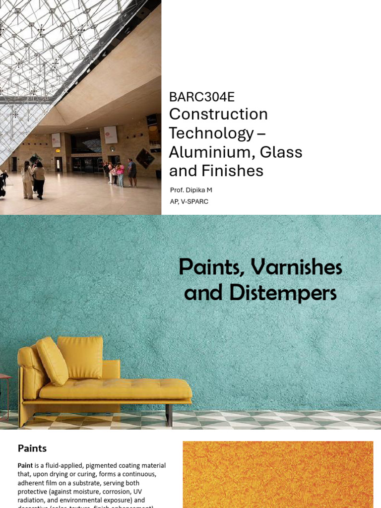 Lecture 4 - Paints, Varnishes and Distempers | PDF | Paint | Acrylic Paint