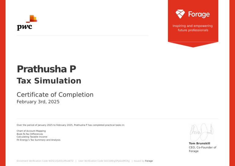 PWC Certificate | PDF