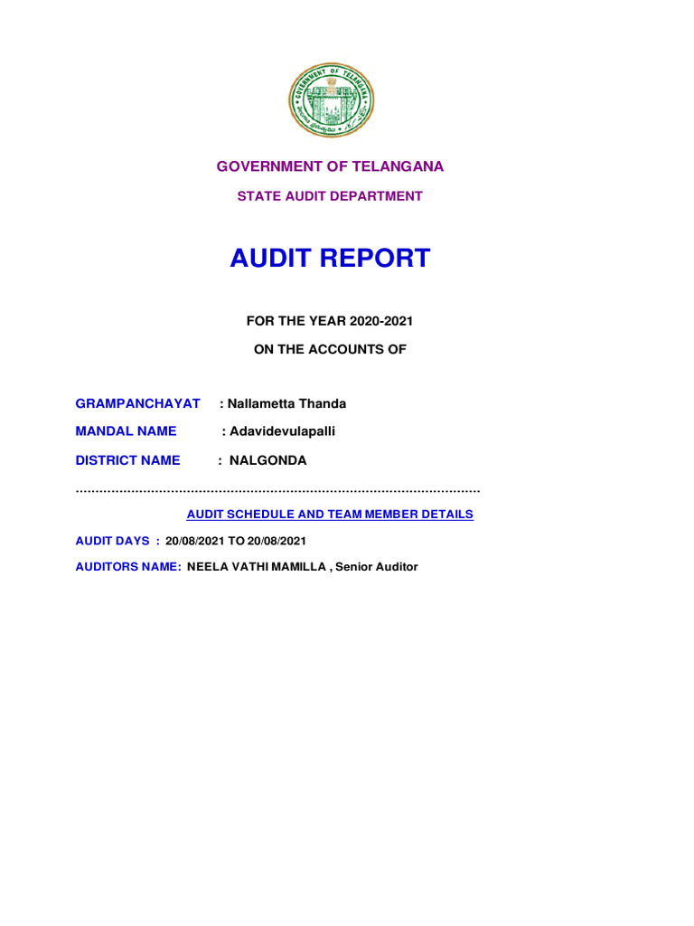 Audit Report of GP - 1632590616186 | PDF