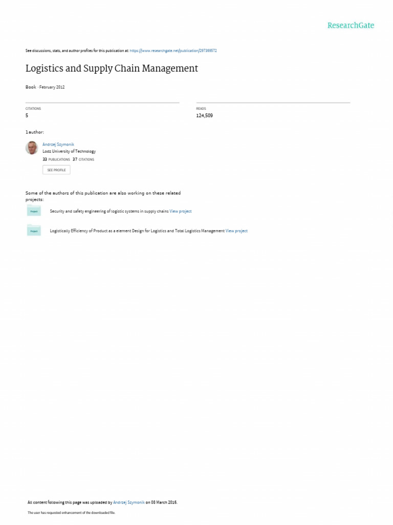 1. Logistics and Supply Chain Management - Lodz University of ...