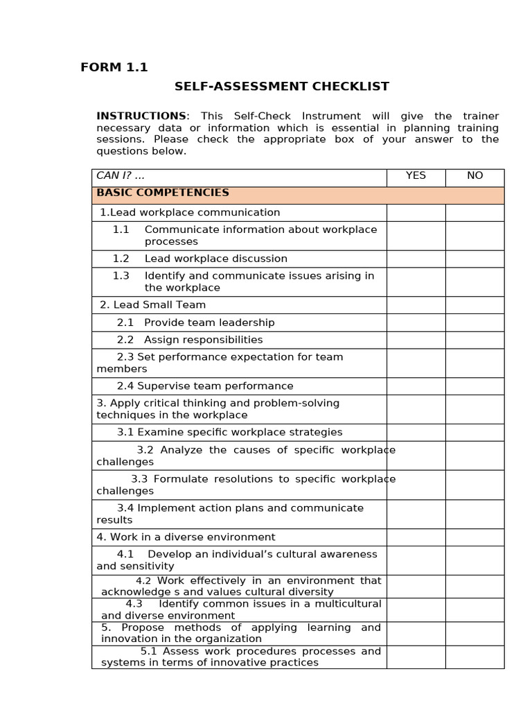 PTS 2-Training Needs Analysis Forms | PDF | Occupational Safety And ...