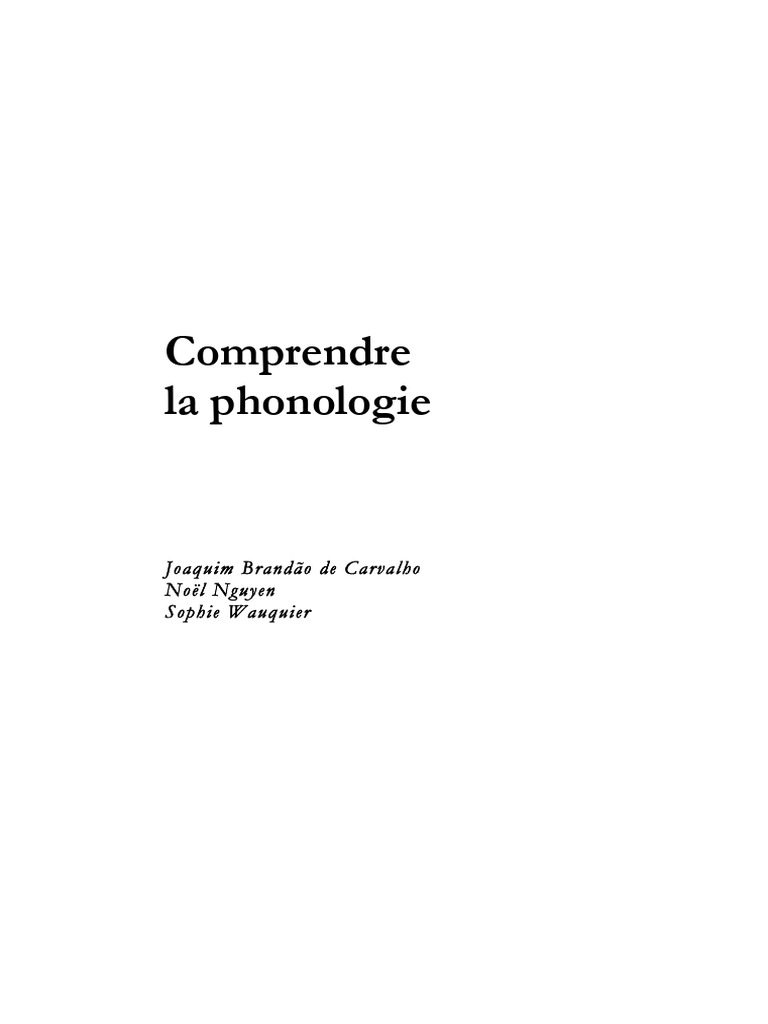 Comprendre La Phonologie - Introduction | PDF | Syllabe | Phonologie