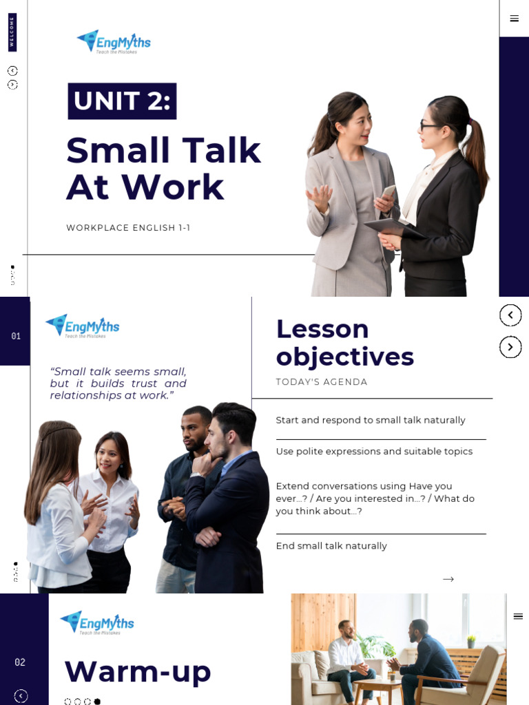 Unit 2 Small Talk at Work | PDF | Human Communication | Communication