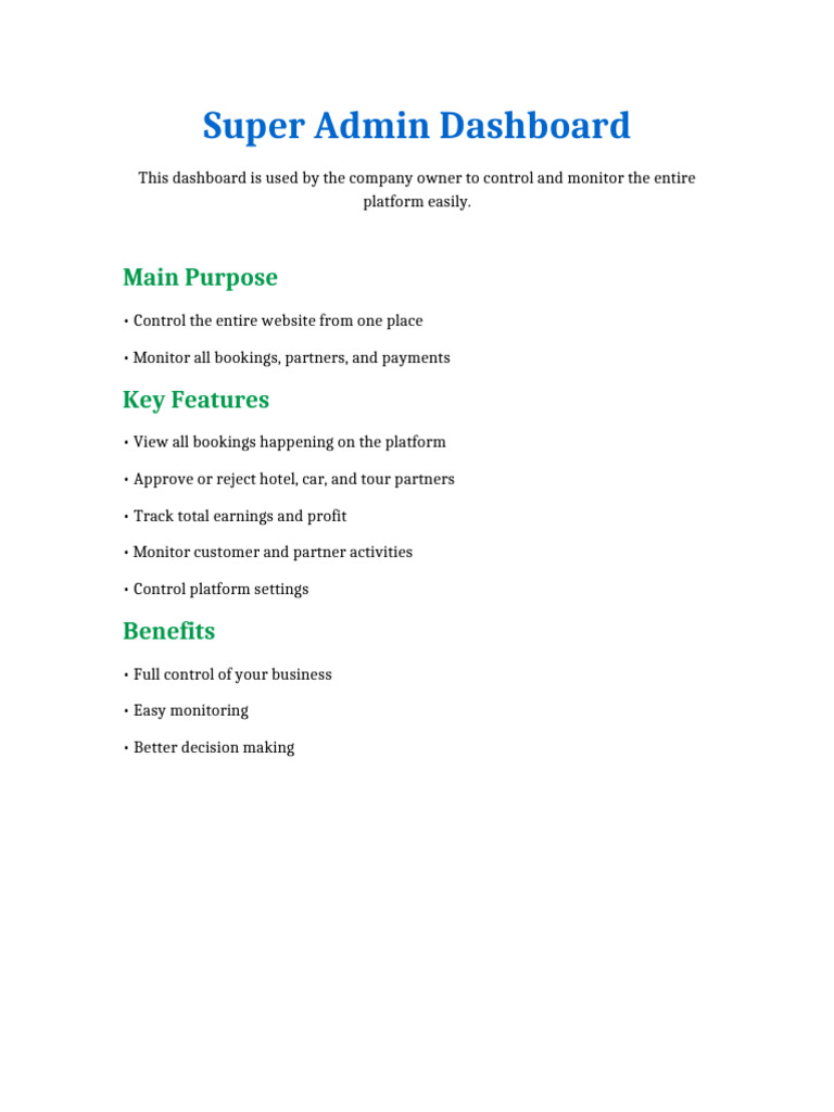 Premium Super Admin Dashboard | PDF