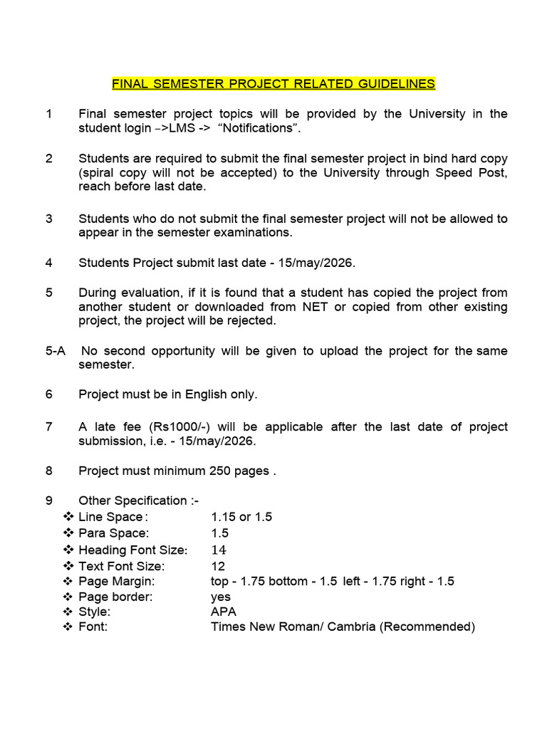 Project Guidelines | PDF