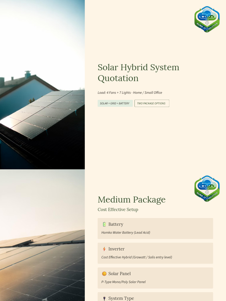 Solar-Hybrid-System-Quotation | PDF | Solar Power | Renewable Energy