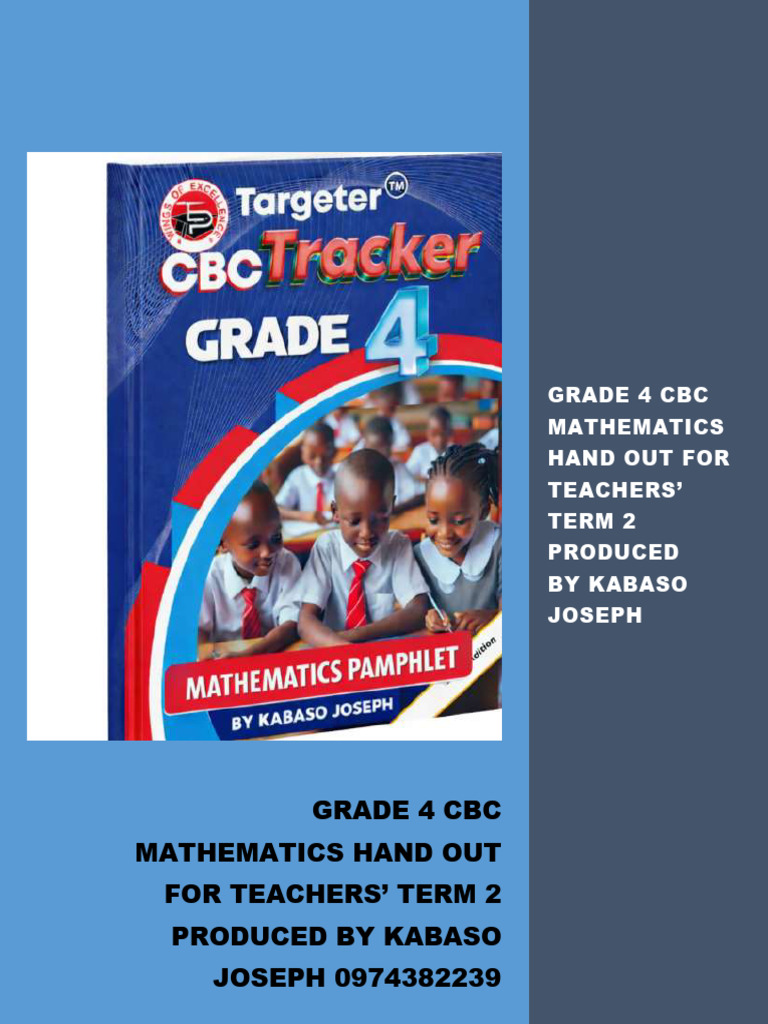 Grade 4 CBC Mathematics Pamphlet Term 2 | PDF | Angle | Odds