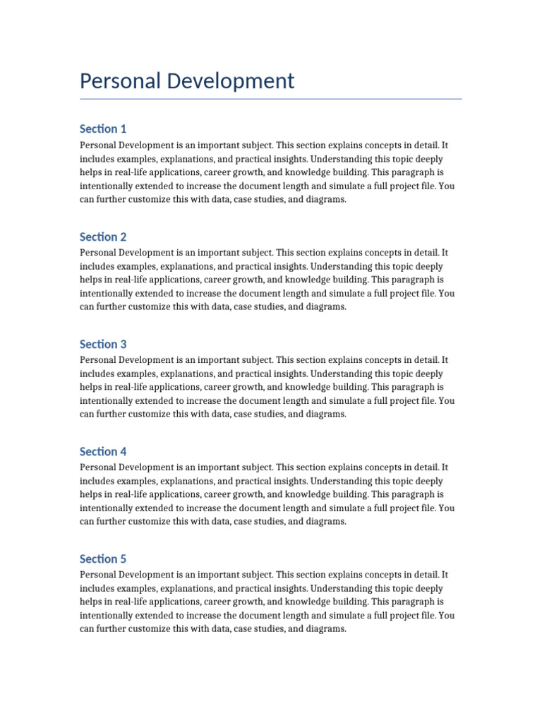 Personal_Development_Long | PDF | Data | Knowledge