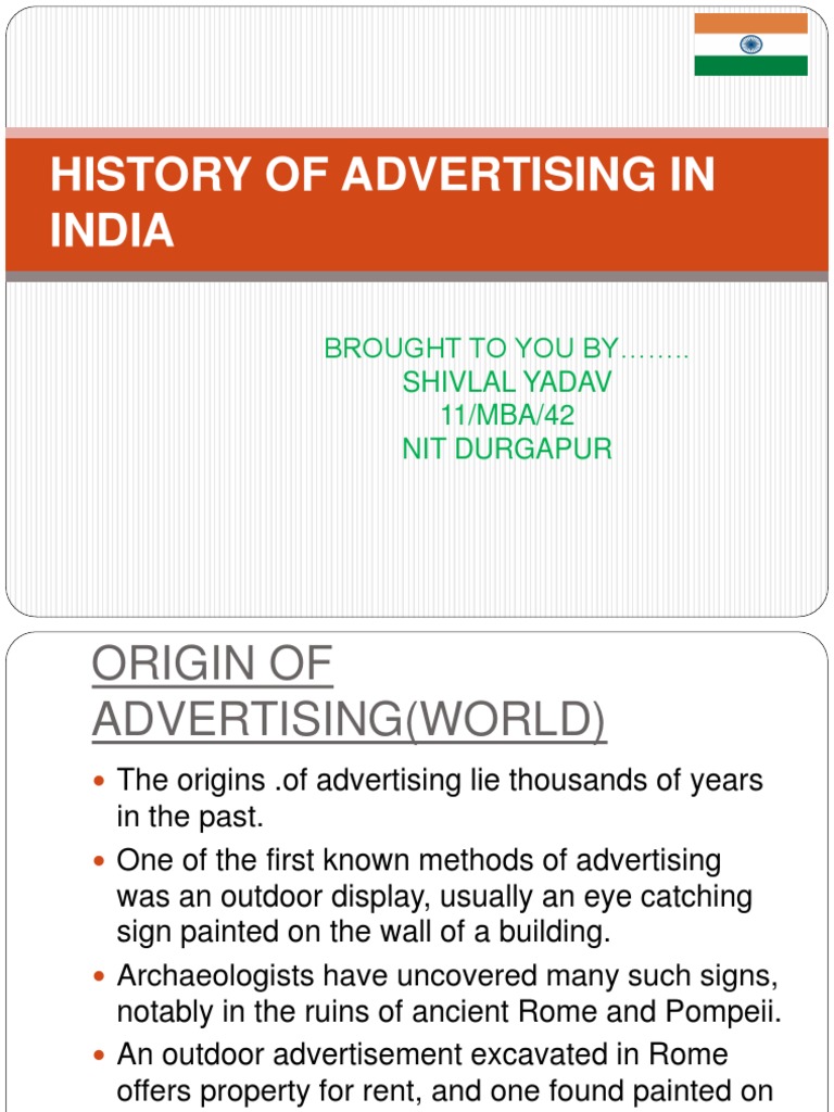 History of Advertising in India | PDF | Advertising | Newspapers