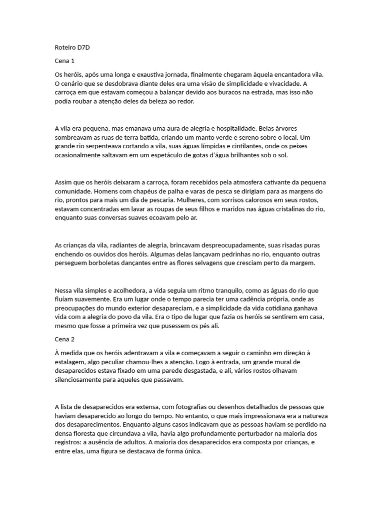Roteiro D7d | PDF | Herói | Lobisomens