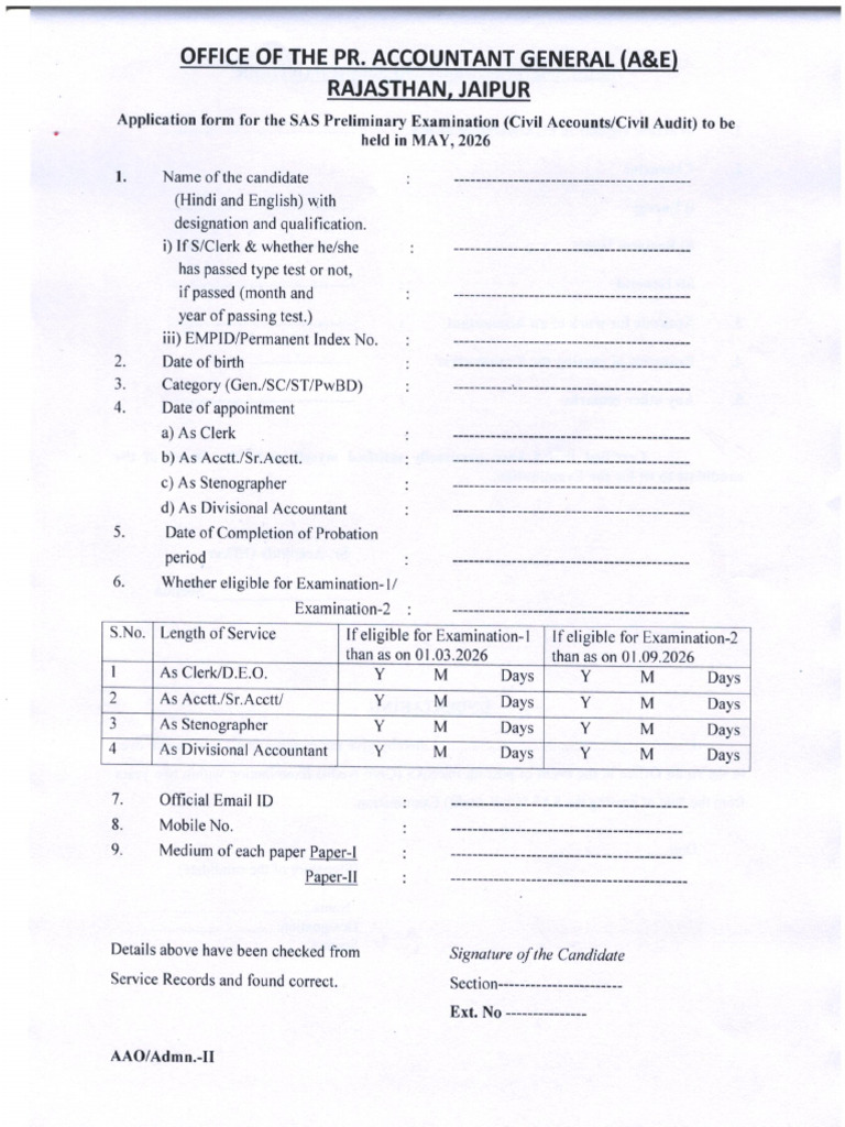 Sas Pre Form 2026 | PDF