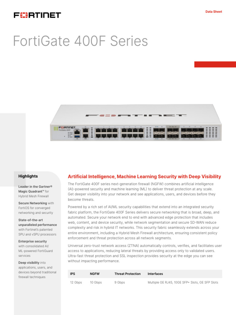 Fortigate 400f Series | PDF | Computer Security | Security