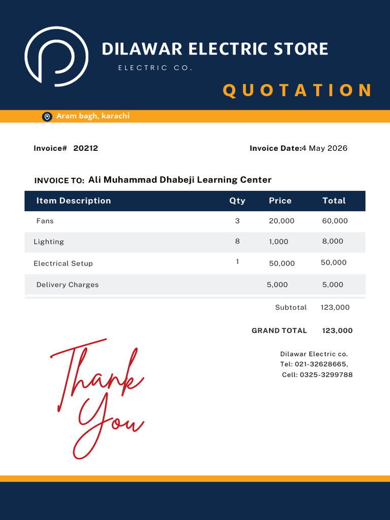 Navy and Yellow Elegant and Simple Man Fashion Invoice | PDF