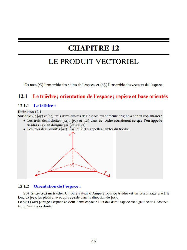 Calcule Vectoriel Geometrie Espace | PDF
