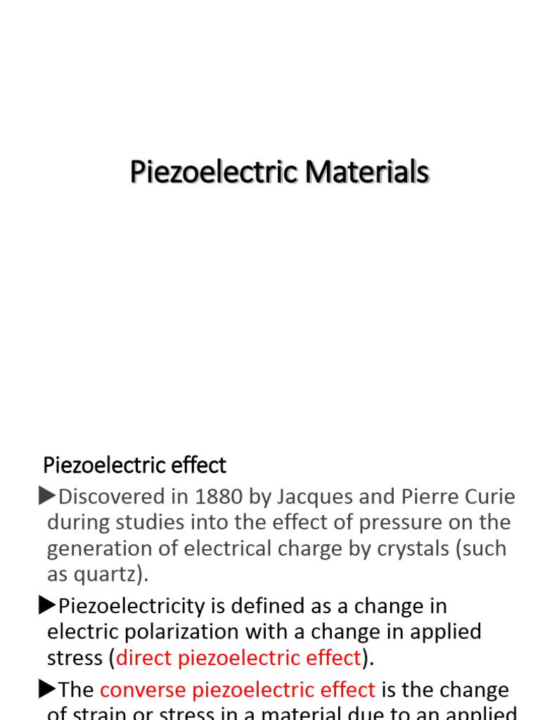 Lec. 4-b Piezoelectric Materials | PDF