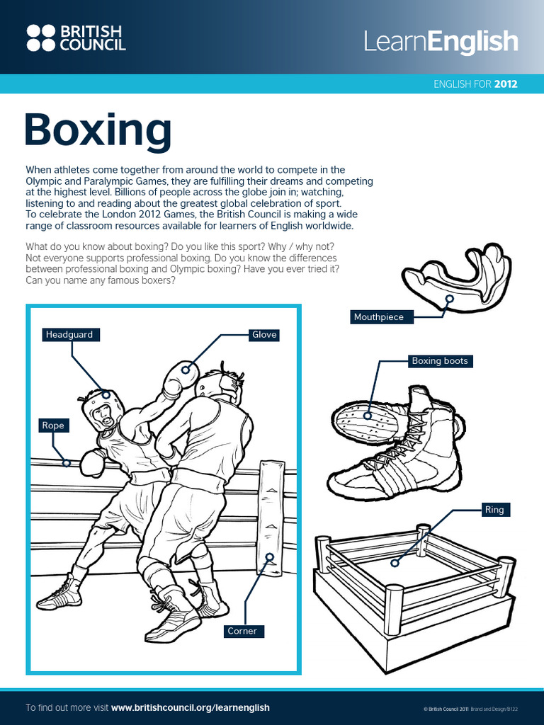 Sports Worksheets Boxing Activity v2 0 | PDF | Muhammad Ali
