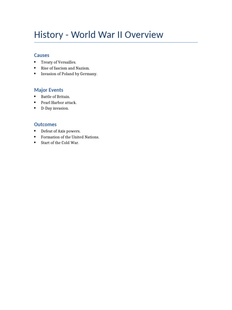History - World War II Overview | PDF