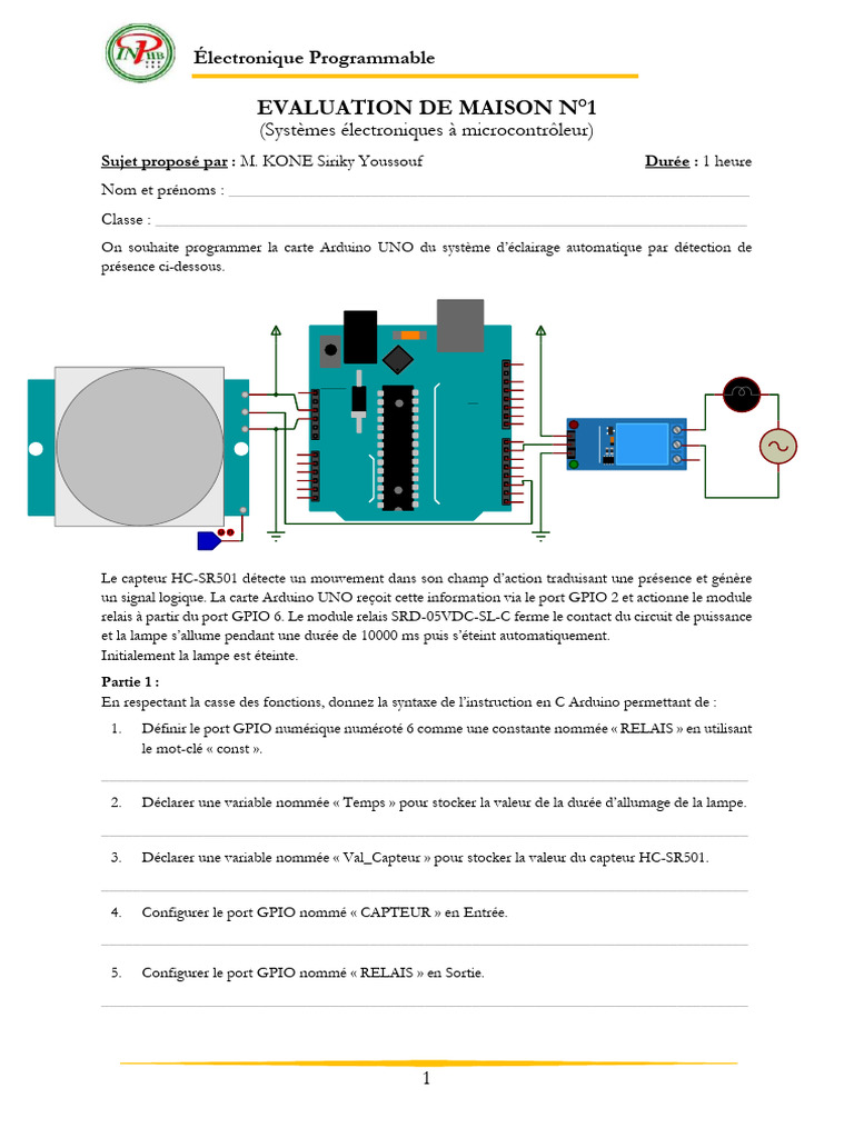 Evaluation de Maison 1 Electronique Programmable ING STGI 3-EAI 2025 ...