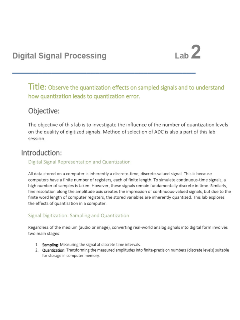 Manual 2 | PDF | Signal To Noise Ratio | Analog To Digital Converter