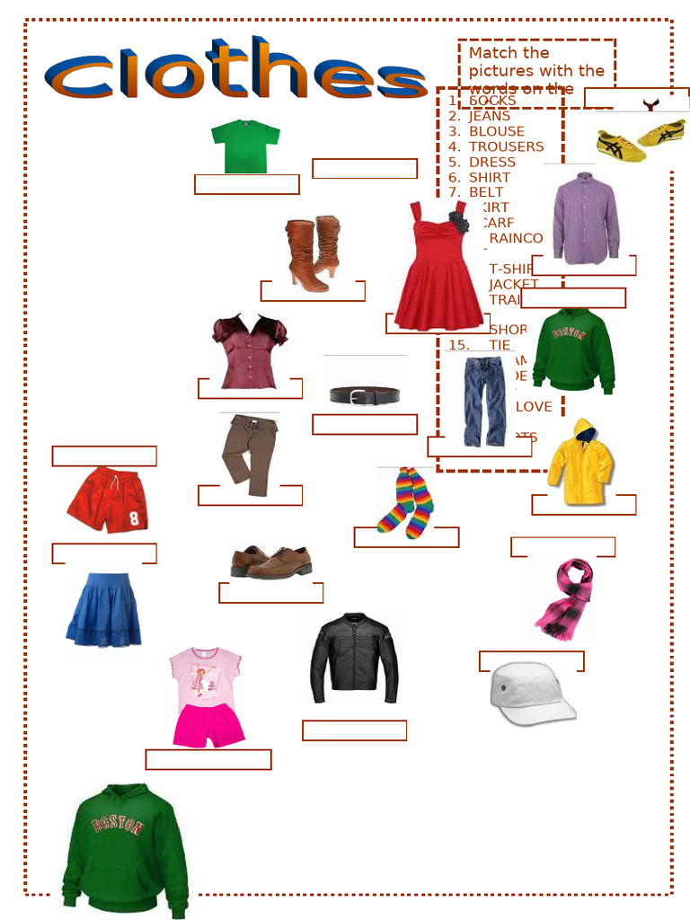 Clothes Fun Activities Games Picture Description Exercises 20478 | PDF