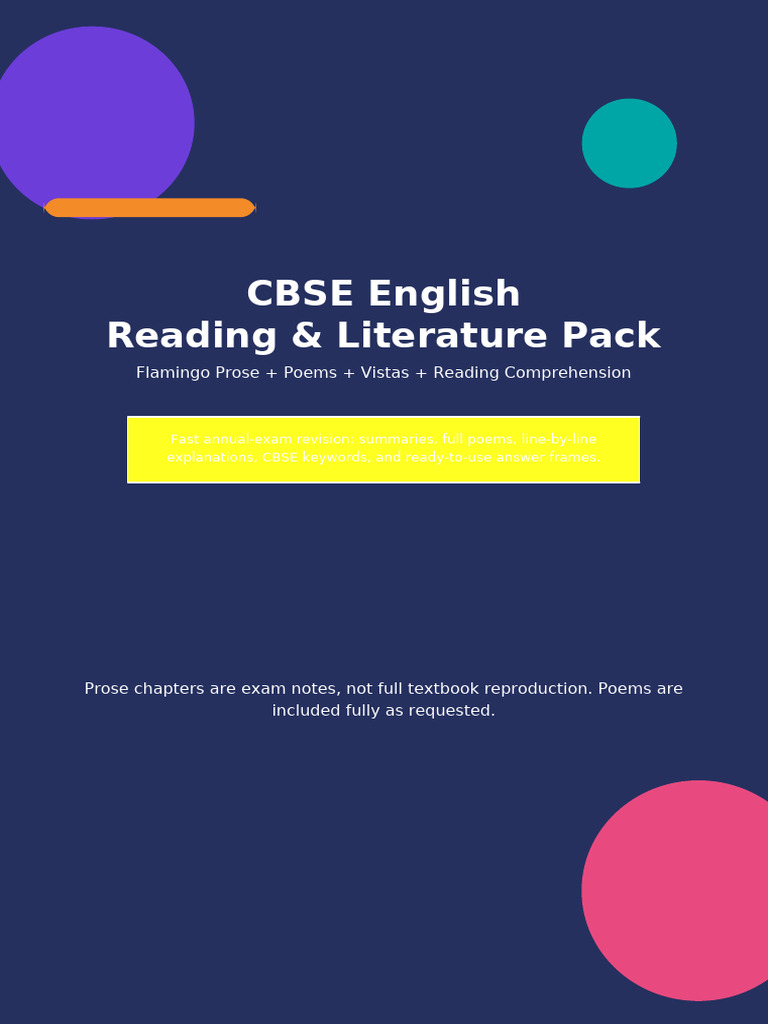 Cbse English Reading Literature Pack | PDF | Antarctica | Climate Change