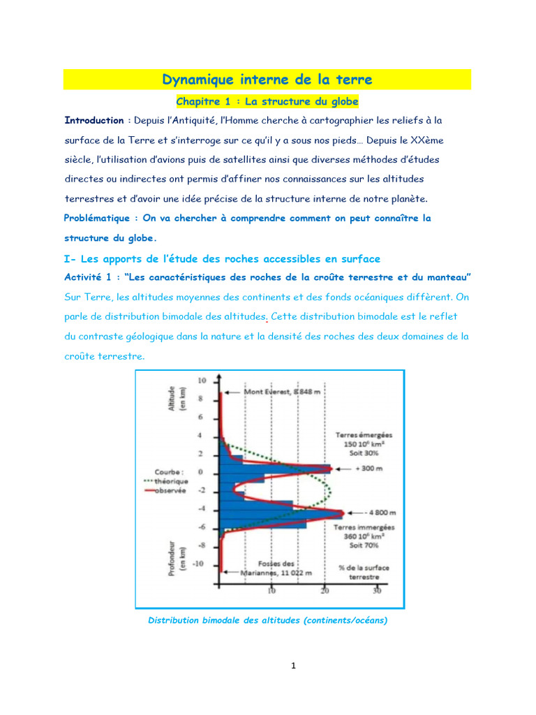 Chapitre 1 - La structure du globe. | PDF | Sismologie | Tremblements ...