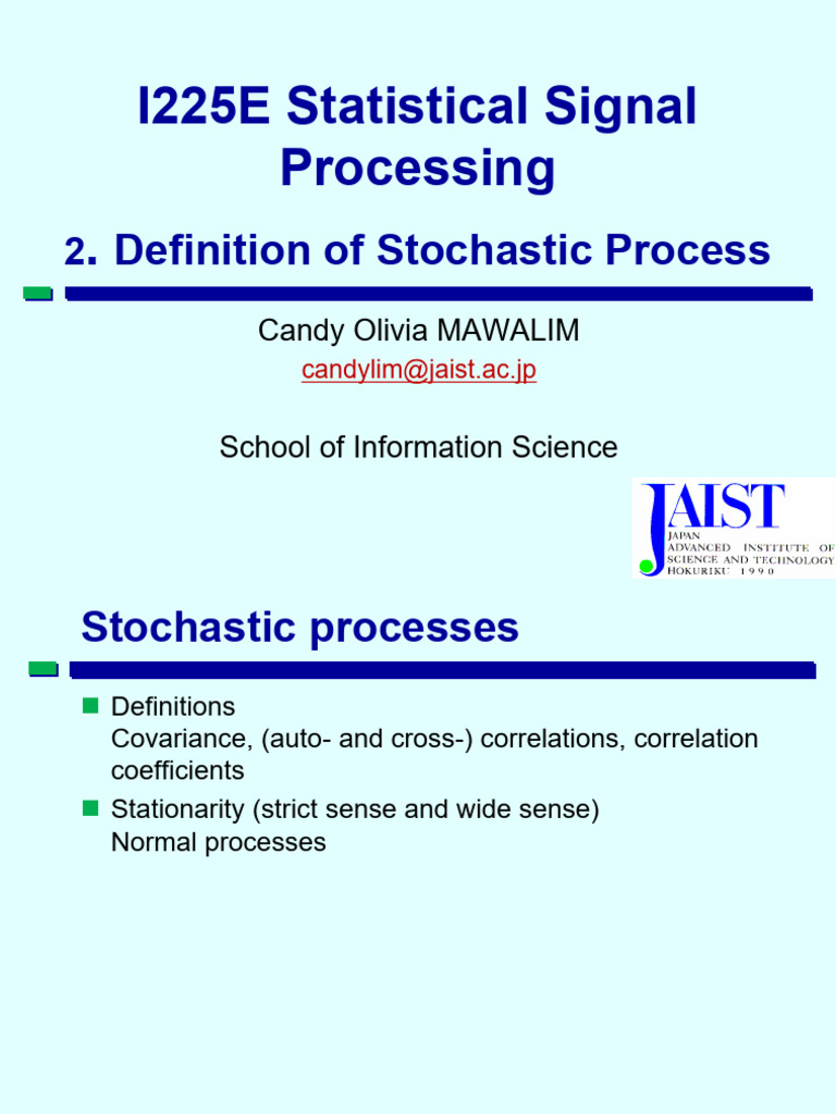 I225-02 | PDF | Stochastic Process | Probability Distribution
