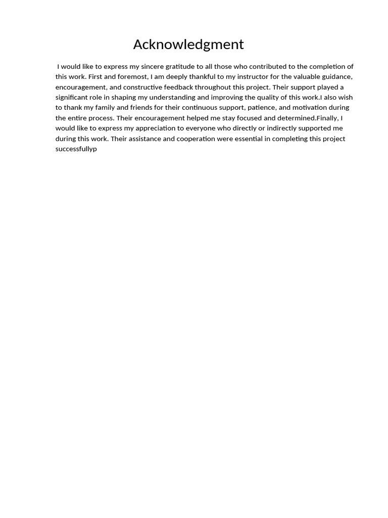 Acknowledgment | PDF