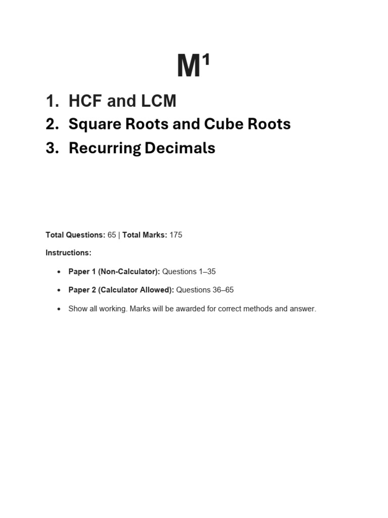 Complete Mathematics Worksheet | PDF | Mean | Significant Figures