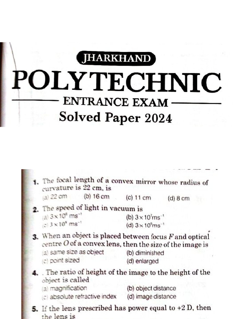 2024 Polytechnic Questions | PDF