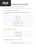 Comprehensive Trigonometry Formulas | PDF