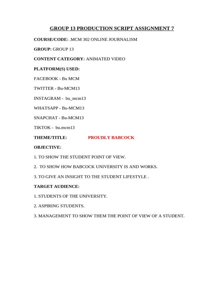Copy1-Production Script 2 | PDF