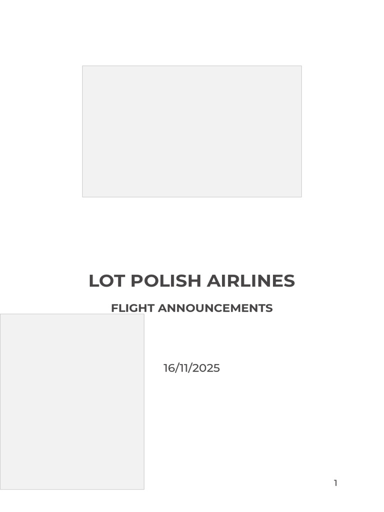 LOT Flight Announcements - Google Docs | PDF | Airport | Aviation